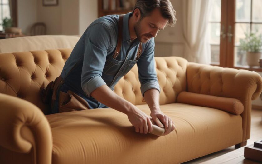 Перетяжка мягкой мебели на дому